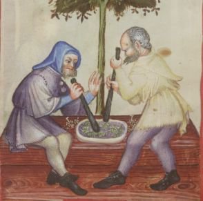 A mortar and pestle