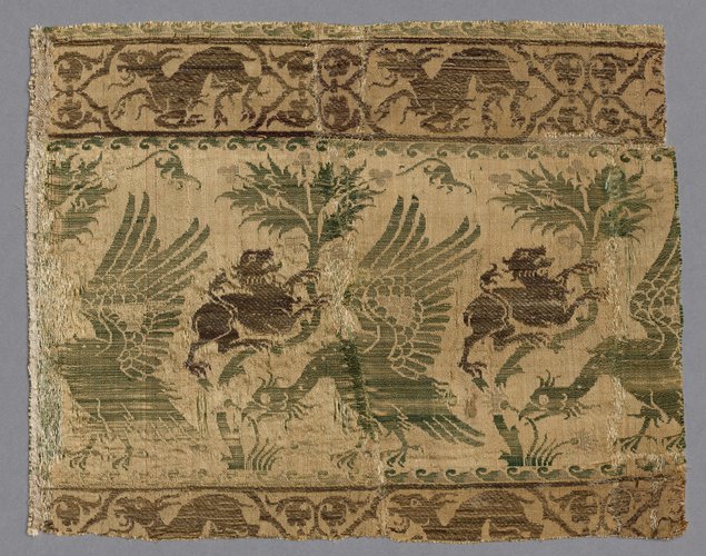 Lampas weave, c. 1360-1400